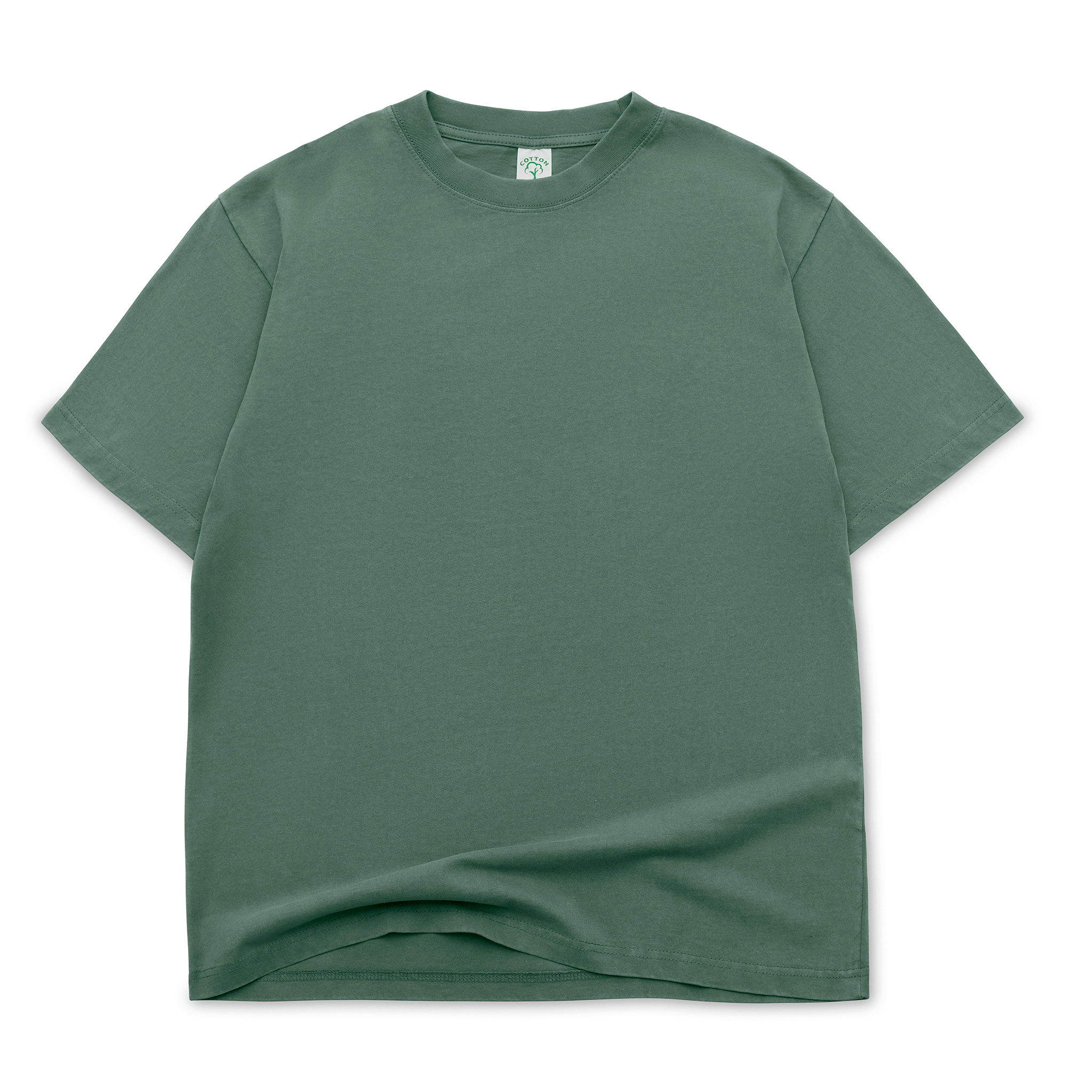 OVERSIZED BOX S/S TEE 7.5 OZ Vintage Green front view for custom printing