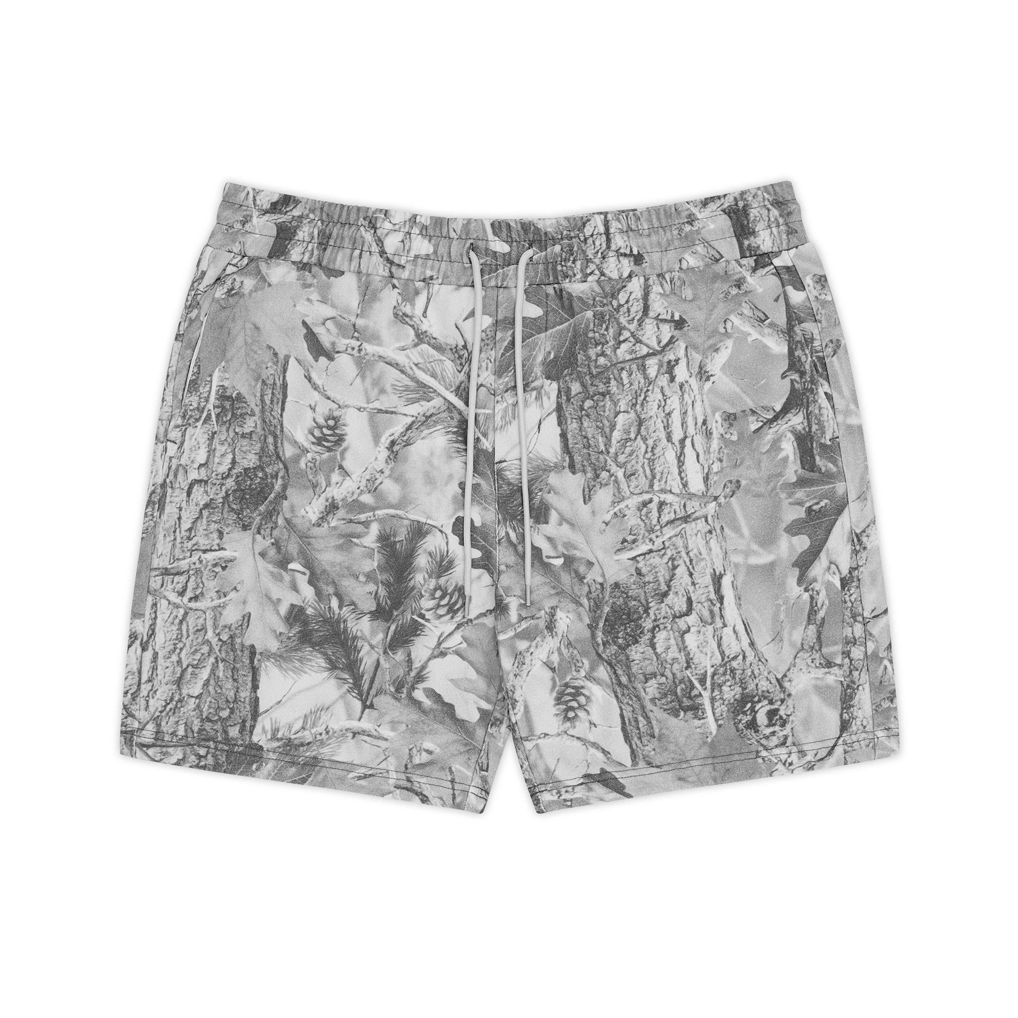 VOLLEY SHORT 12.5 OZ Vintage Grey Wood Camo front view for custom printing
