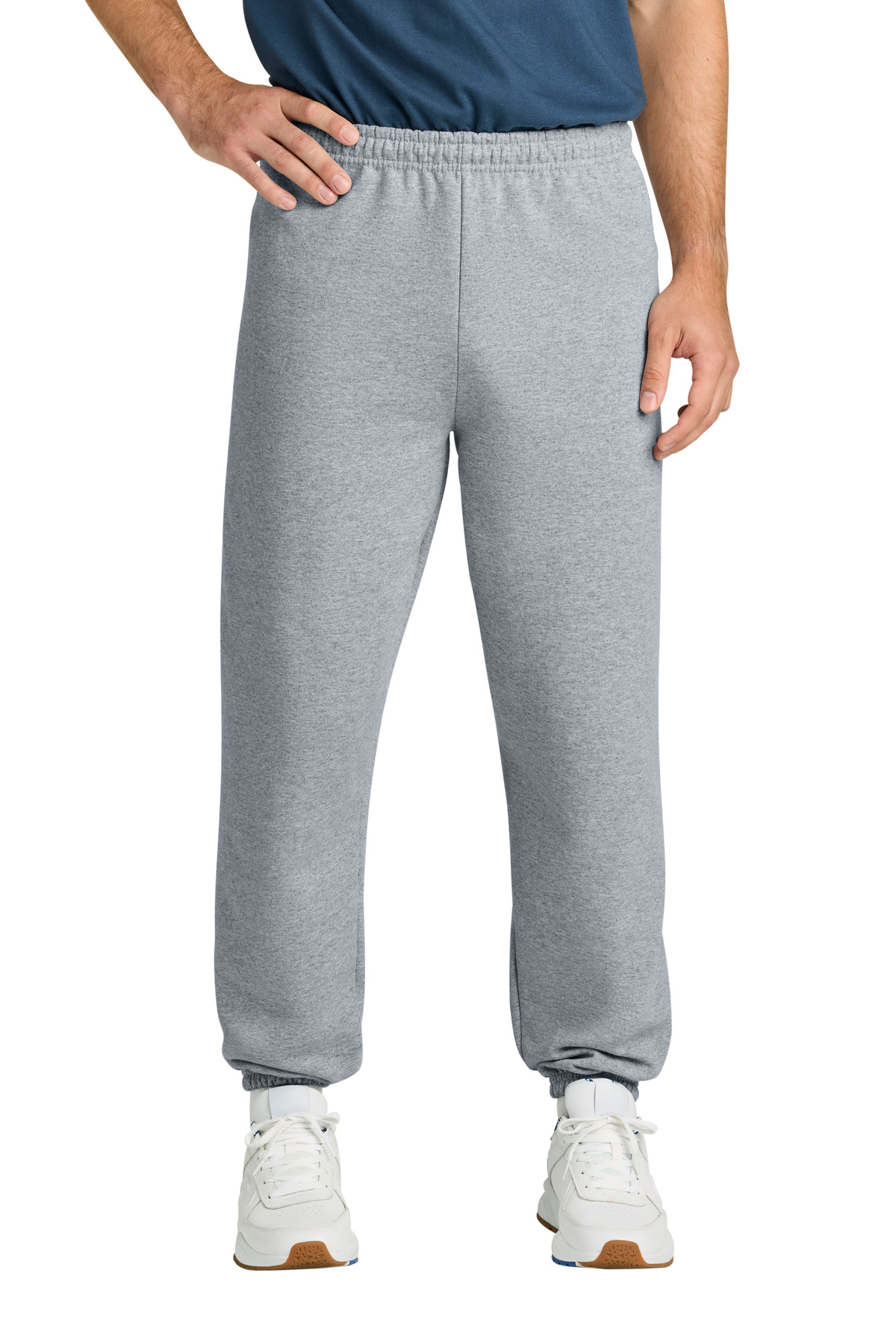 Heavy Blend Sweatpant Sport Grey front view for custom printing