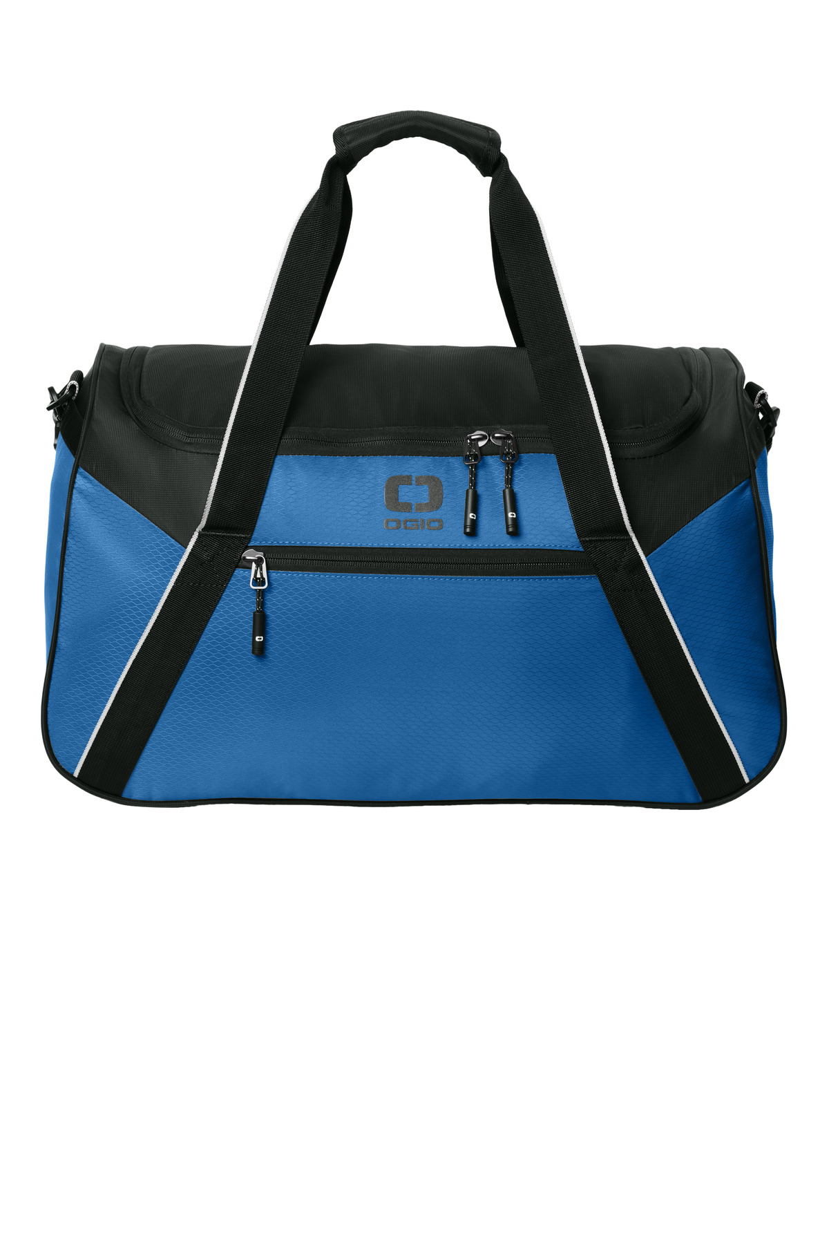 Inception Duffel Force Blue/ Blacktop front view for custom printing