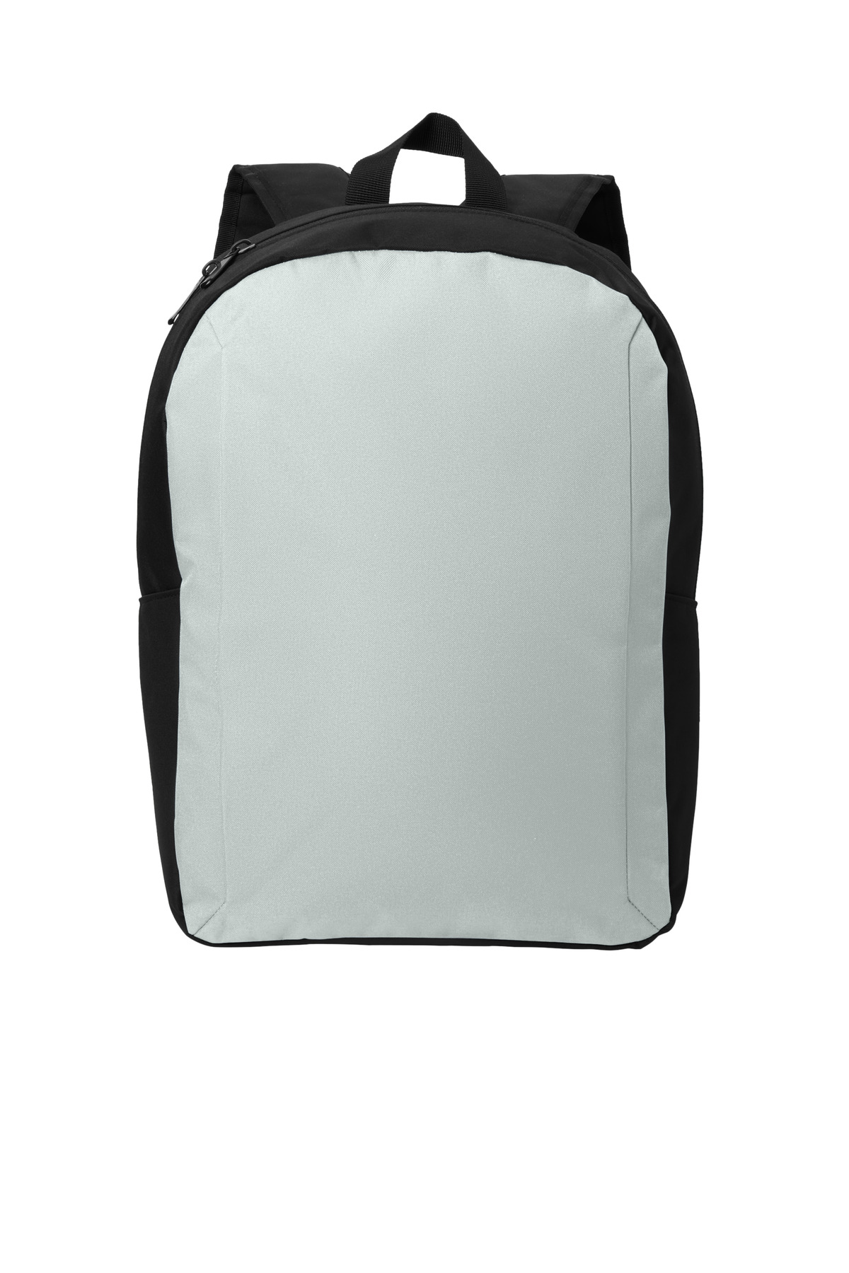Modern Backpack Gusty Grey/ Black front view for custom printing
