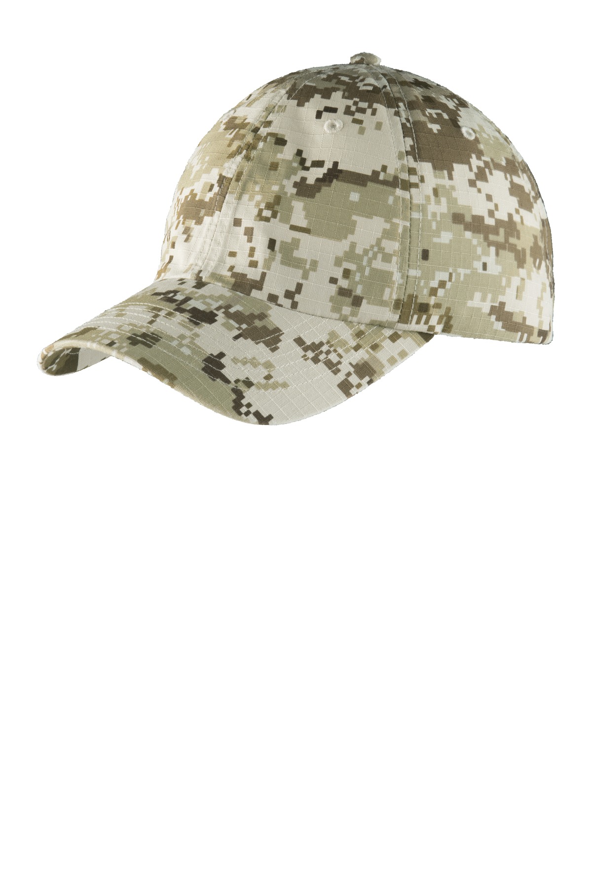 Digital Ripstop Camouflage Cap Sand Camo front view for custom printing