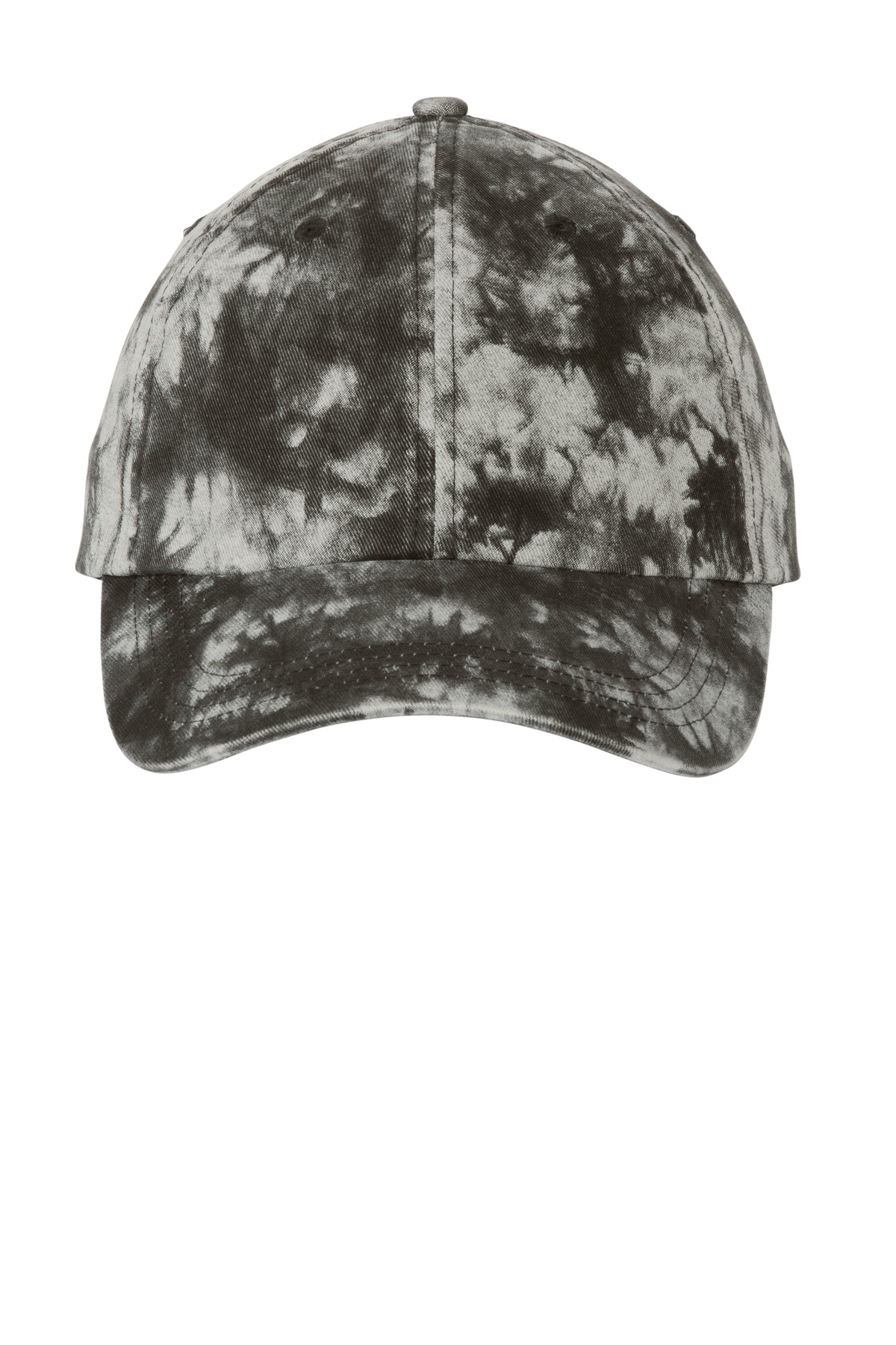 Tie-Dye Cap Black front view for custom printing