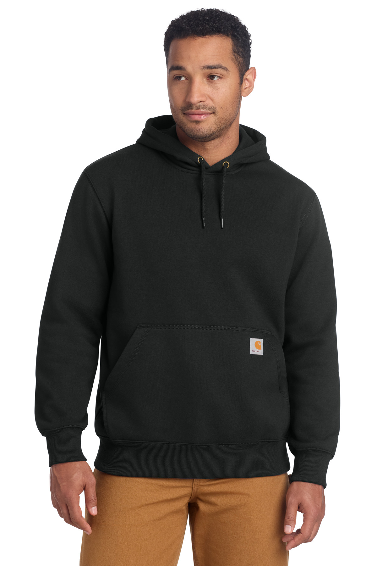 Rain Defender Paxton Heavyweight Hooded Sweatshirt Black front view for custom printing