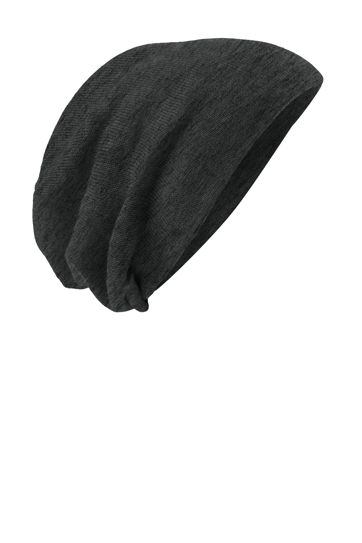 Slouch Beanie Charcoal Heather front view for custom printing