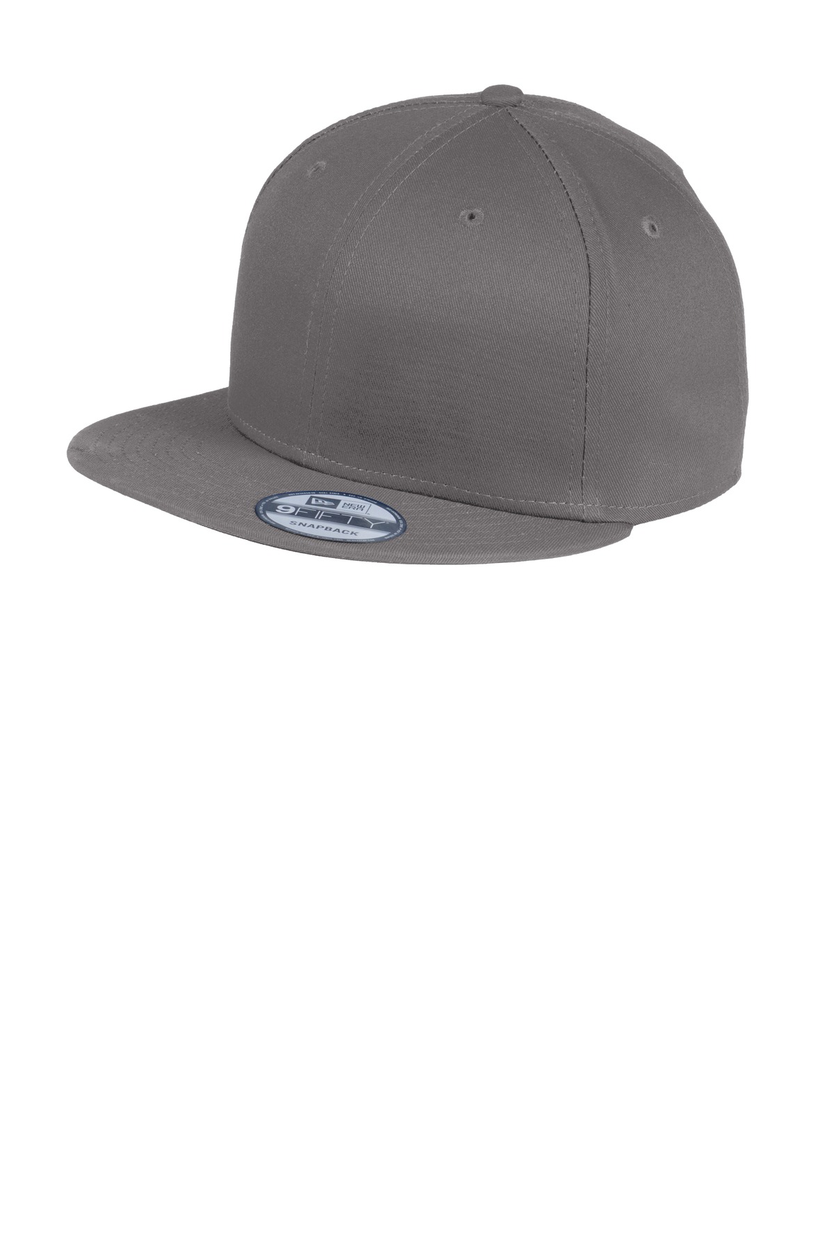 Flat Bill Snapback Cap Charcoal front view for custom printing