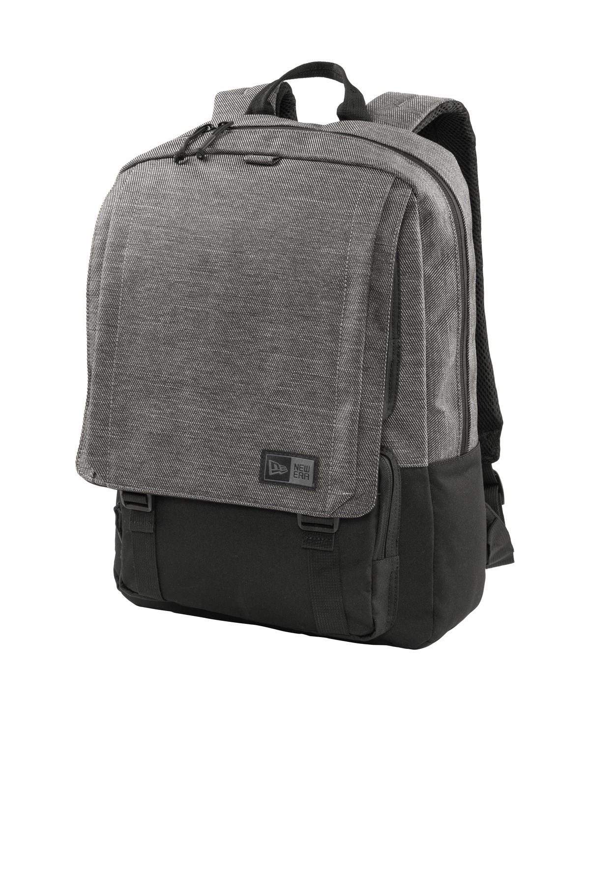 Legacy Backpack Black Twill Heather/ Black front view for custom printing