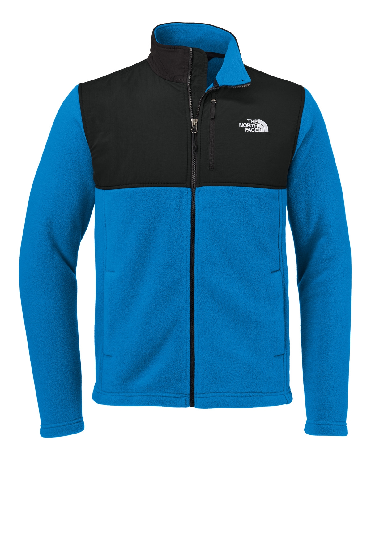 Highest Peak Full-Zip Fleece Jacket Hero Blue/ TNF Black front view for custom printing