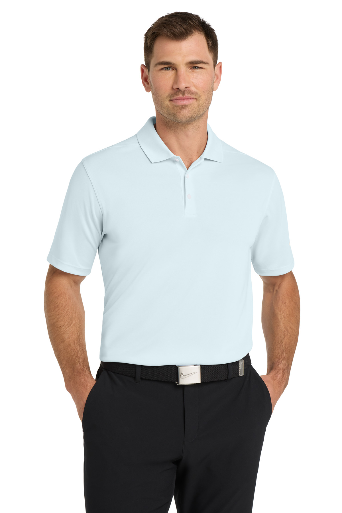 Dri-FIT Micro Pique 2.0 Polo Blue Tint front view for custom printing