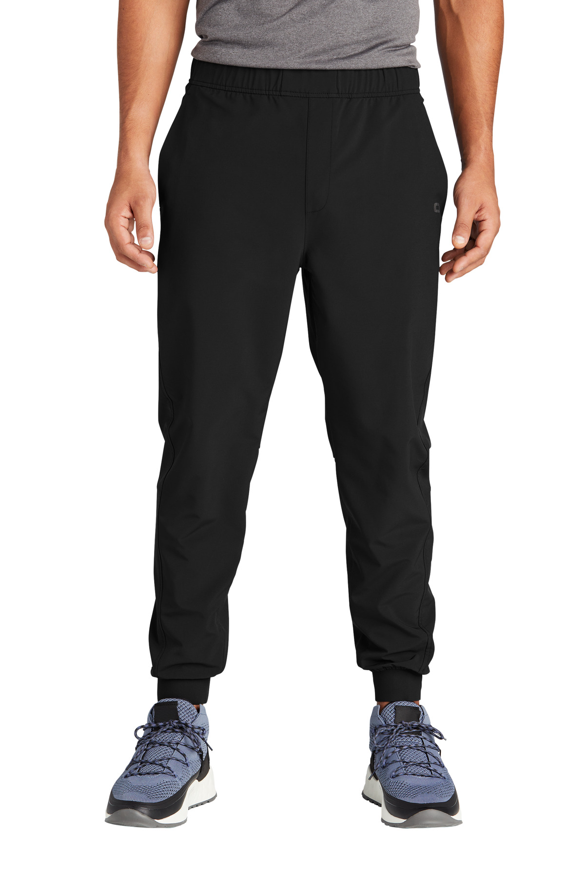 Connection Jogger Blacktop front view for custom printing