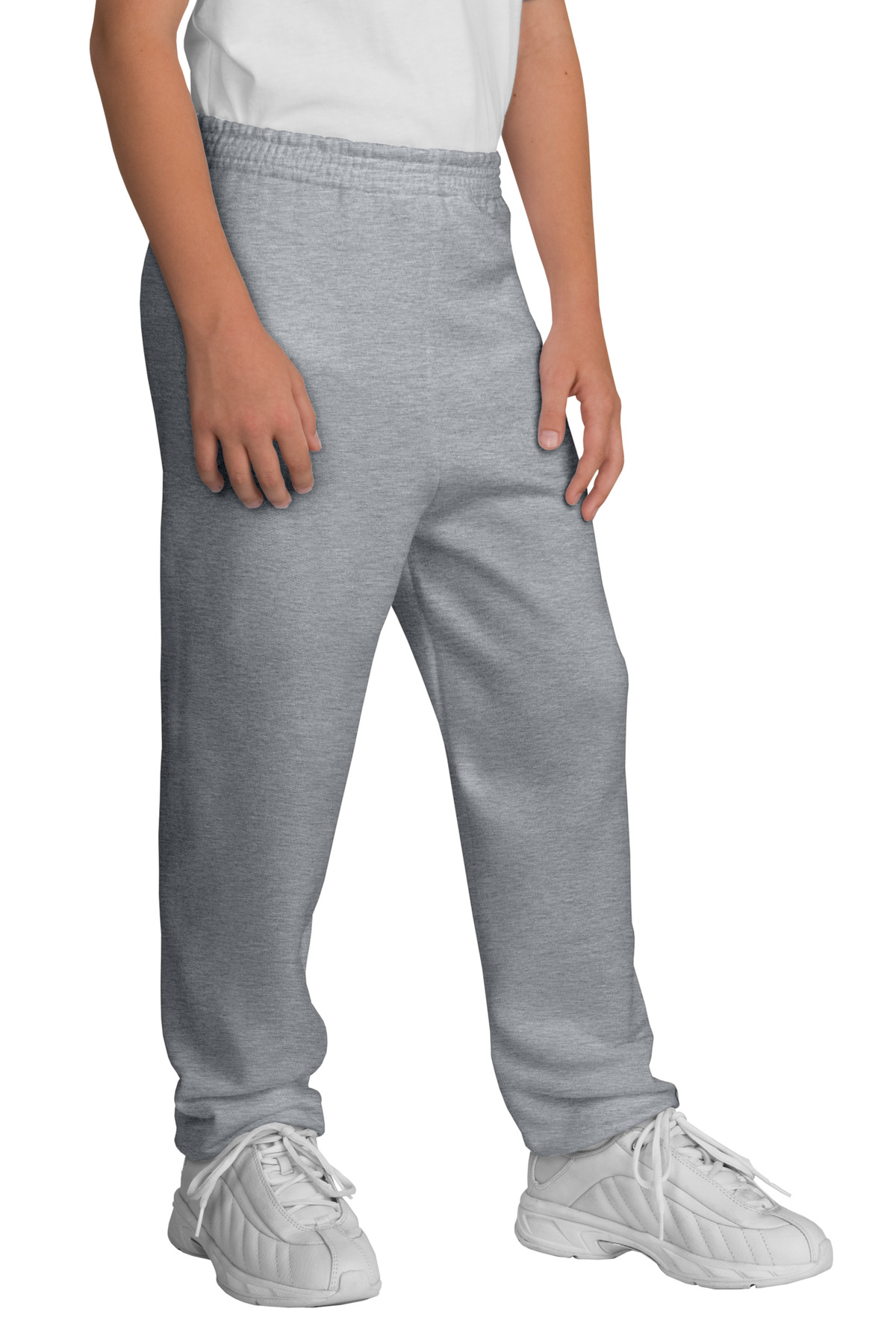 Youth Core Fleece Sweatpant Athletic Heather front view for custom printing