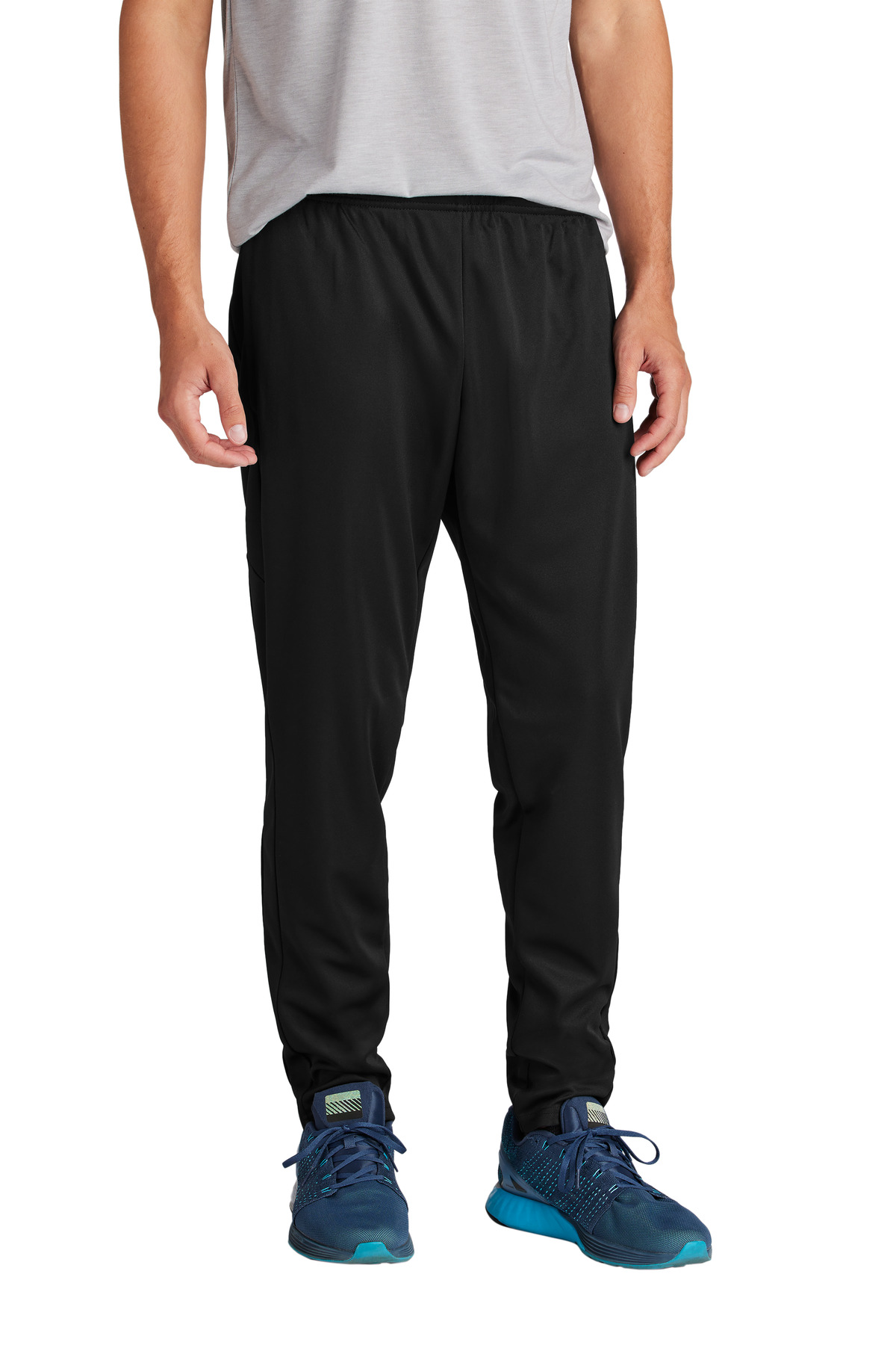 Travel Pant Black/ Black front view for custom printing