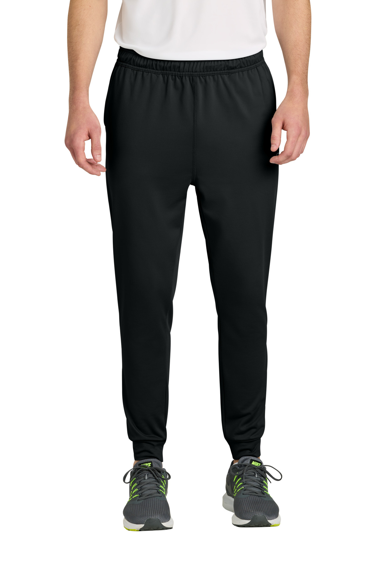 Charge Performance Fleece Jogger Black front view for custom printing
