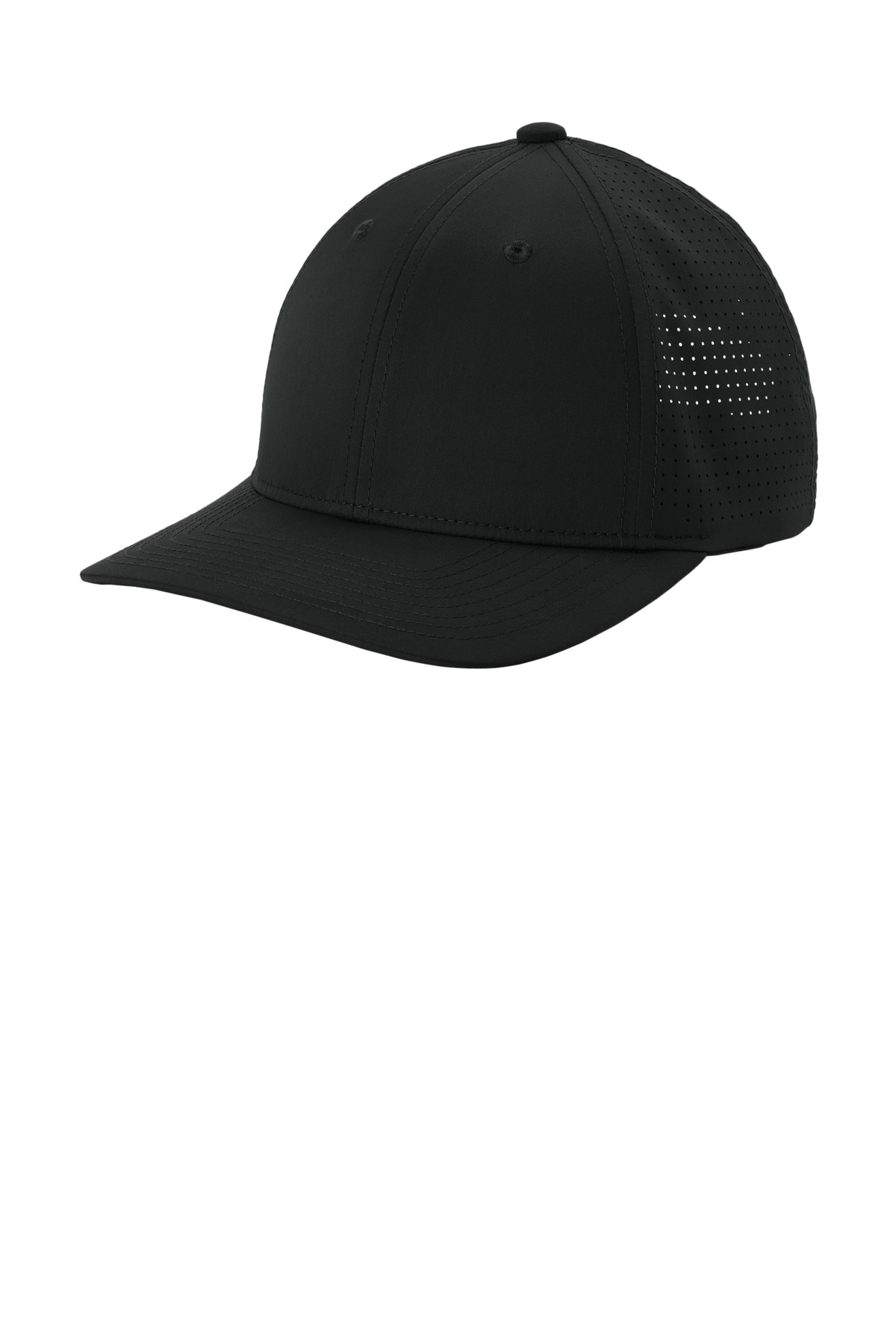 Pro-Cut Adjustable Cap Black front view for custom printing