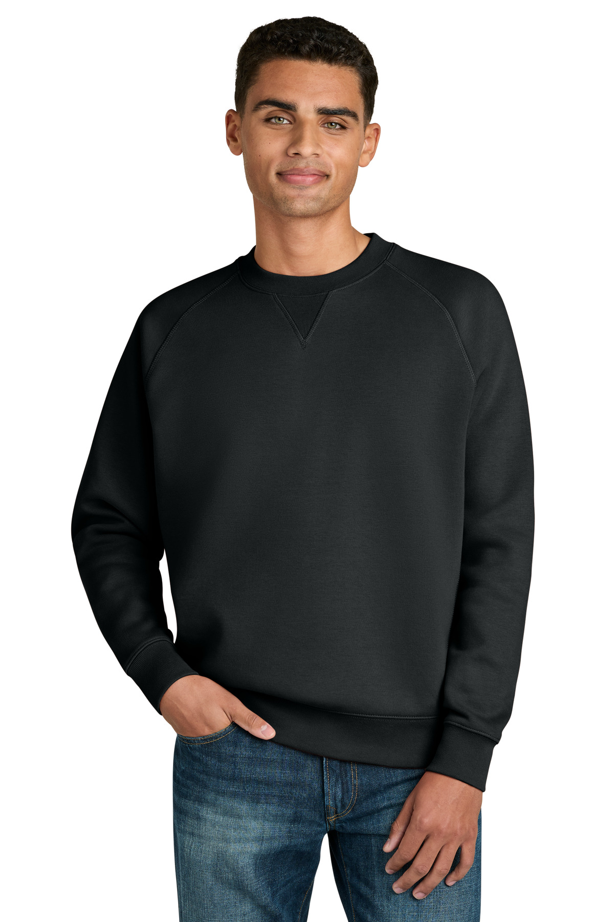 Unisex Knoxer Crewneck Sweatshirt Black front view for custom printing