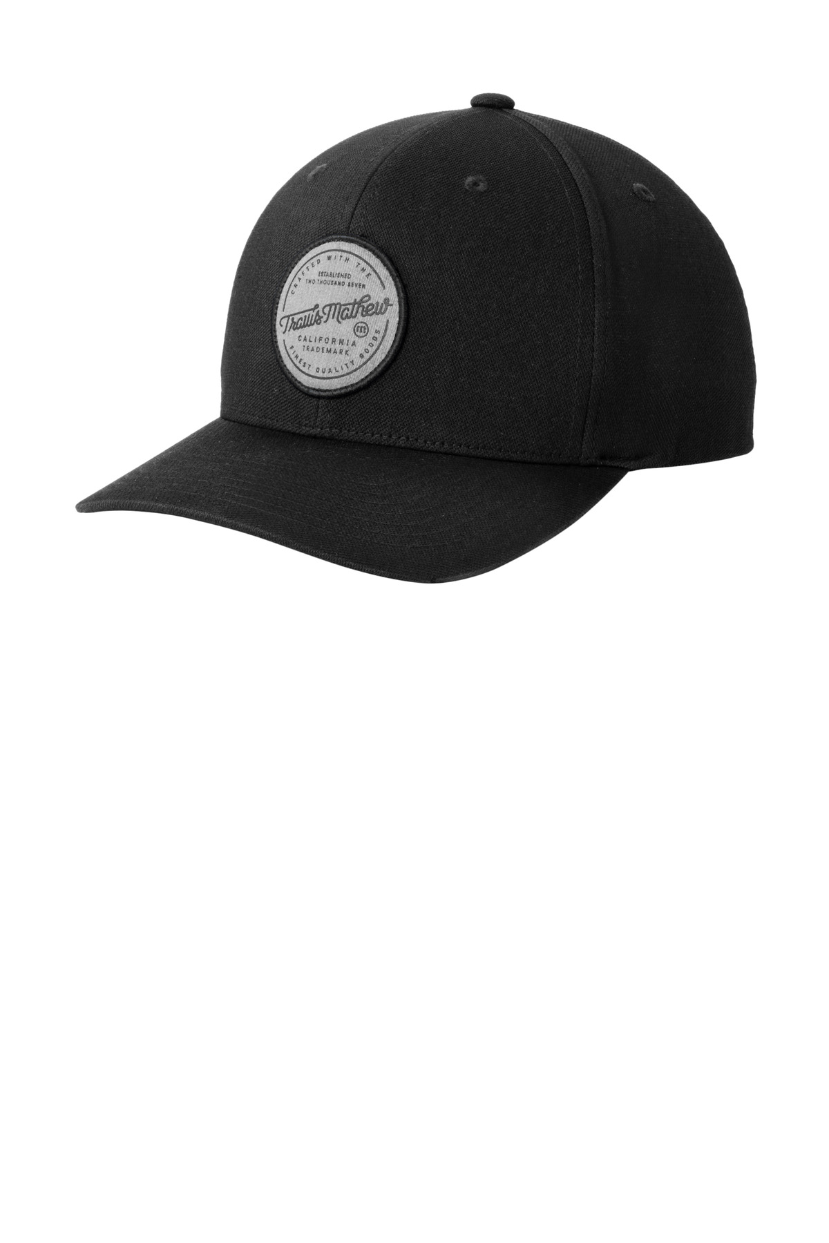 On Ice Patch Cap Black front view for custom printing
