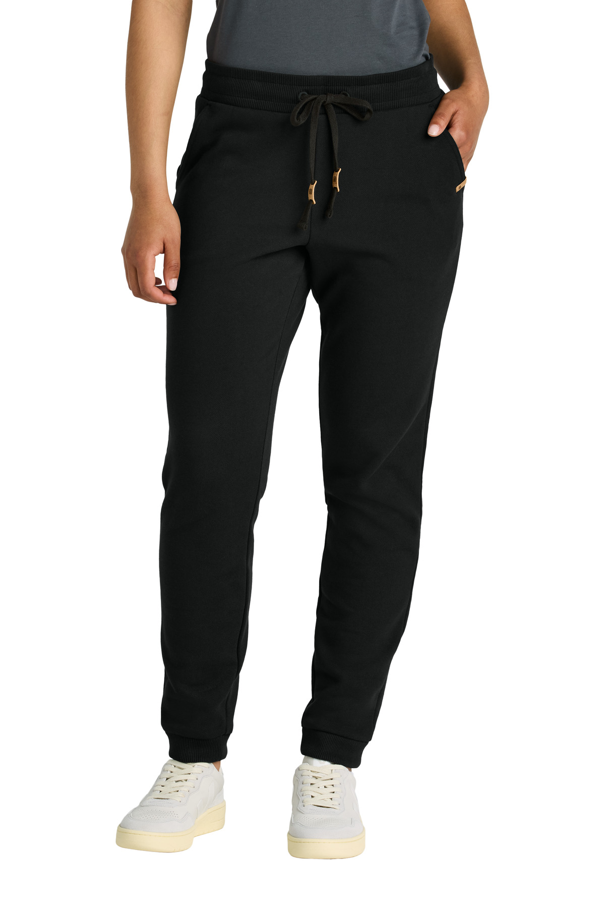 Women's Bamone Sweatpant Meteorite Black front view for custom printing