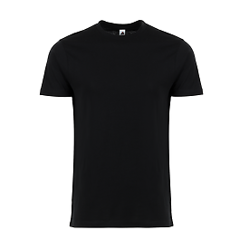 Adult Premium Cvc Tee Black front view for custom printing