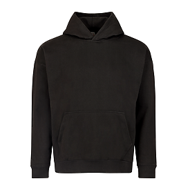 Premium Hvywht Adult Fshn Hoodie Black front view for custom printing